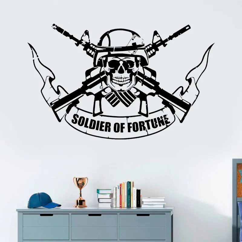 

Soldier of Fortune Wall Stickers Vinyl Home Decoration for Kids Room Boys Playroom Decals Tattoo Style Self-adhesive Murals A273