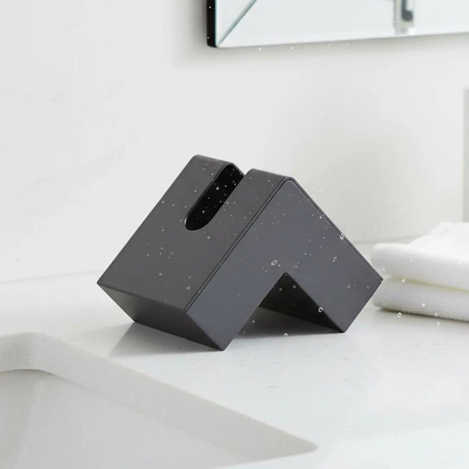Compact Tissue Box Holder Innovative Dual Port Napkin Organizer Creative Storage Case for Study Room or Shelf