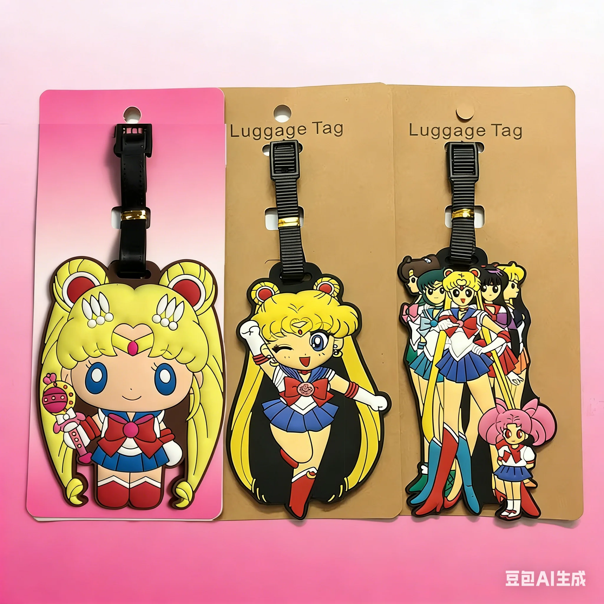 Anime Sailor Moon Tsukino Usagi Mizuno Ami Silicone Luggage Tag Luggage Decoration Key Buckle Ornaments Periphery Holiday Gifts view 5