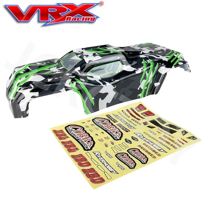 RC VRX R0249 R0250 325Mm ฐานล้อ PVC Body Shell W/สติกเกอร์สำหรับ1/8 VRX Racing RH817 RH818 COBRA 4WD ไฟฟ้าอะไหล่รถบรรทุก