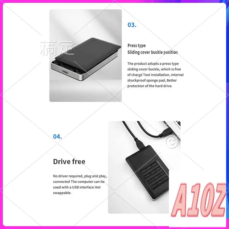 

0Z-M.2 MSATA Hardware Encryption Hard Disk Box USB3.0 Full Disk Encryptiontool Hard Disk Box 2.5" Sata