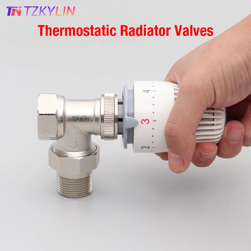 Angle Type Radiator Valve Without Thermostatic Head for HVAC System DN15 DN20 DN25 Temperature Controller Valve