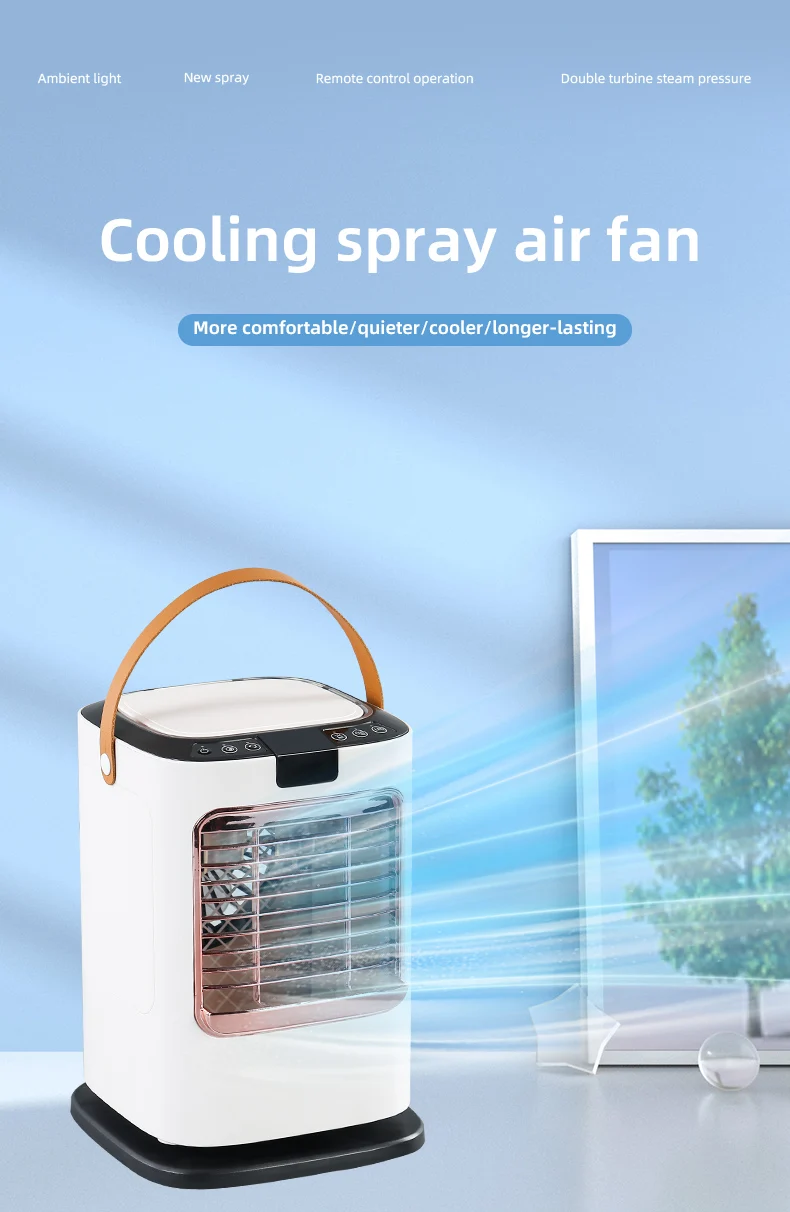 Humidification Refrigeration Small Fan Portable Mini Electric Cooling Fan 2nd Generation Negative Ion Desktop Fan Healthy Cool