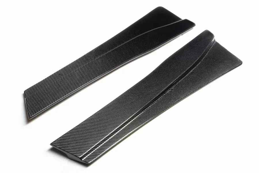 4-PC RZA style Carbon Fiber Side Skirts Extensions for McLaren MP4 12C 650S