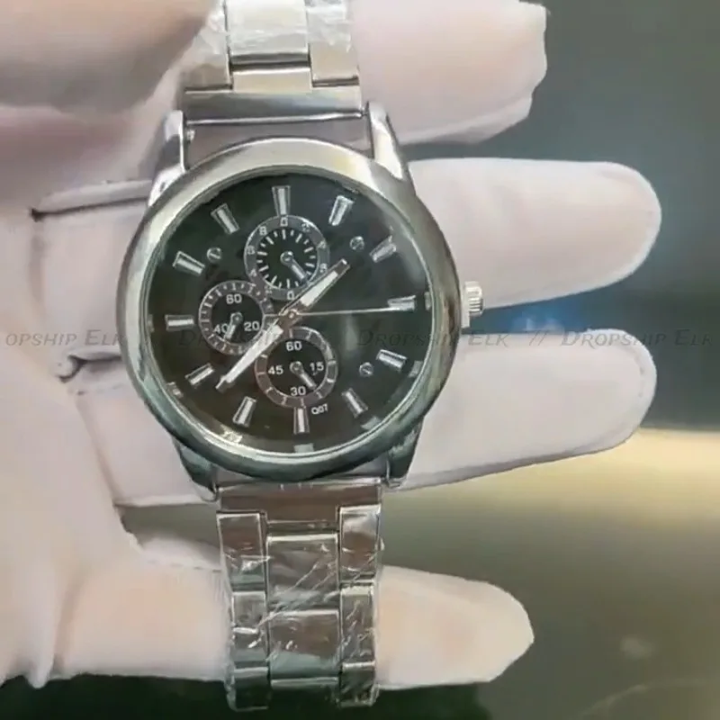 3 눈 캐주얼 쿼츠 시계 남자 스테인레스 스틸 드레스 손목 시계 Reloj Hombre 남자 시계 Relogios Masculino Montre