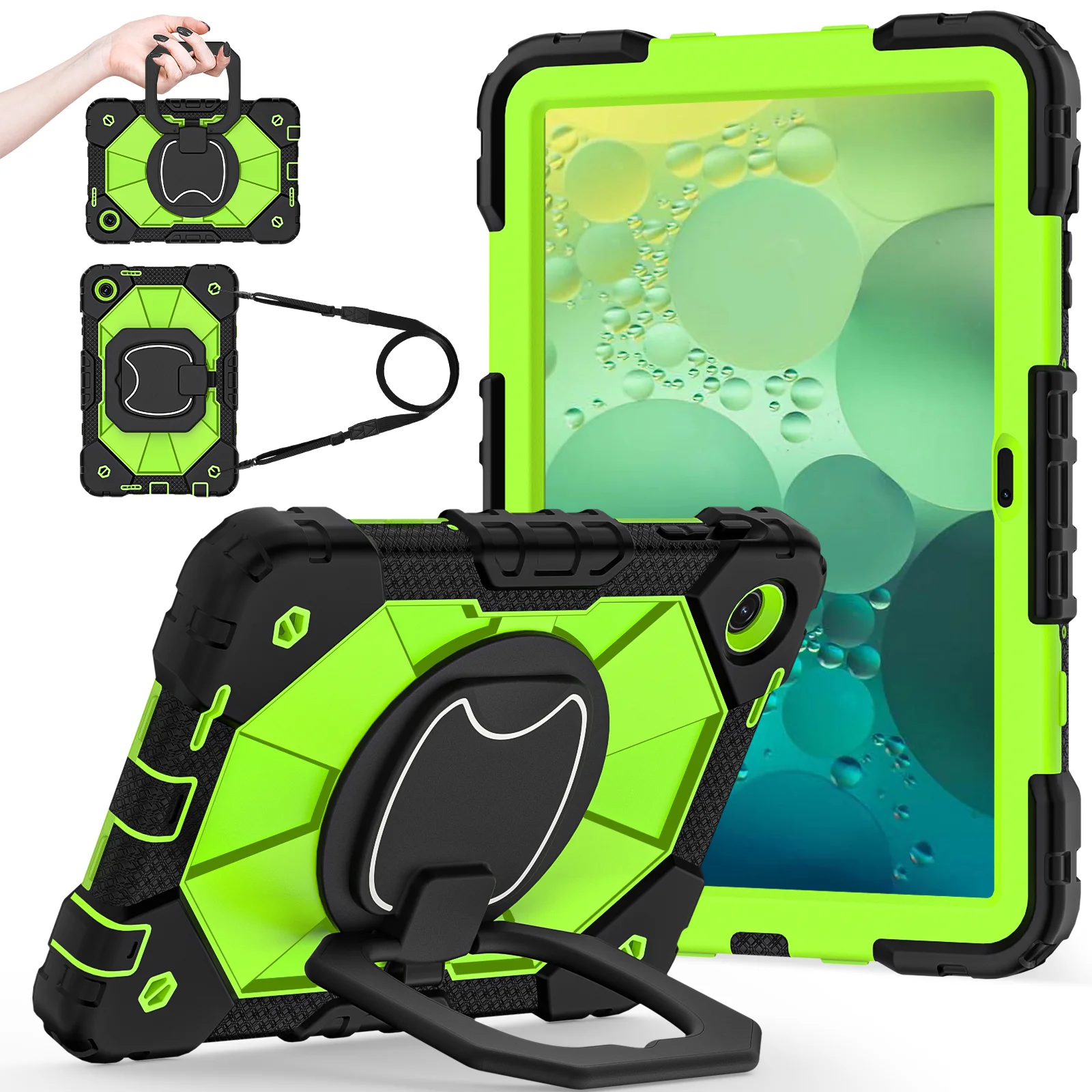 

Heavy Duty Tablet Case For T-Mobile REVVL Tab 2 2025 10.1 inch Rugged Armor Stand Cover With Rotatble Handle Grip Shoulder Strap