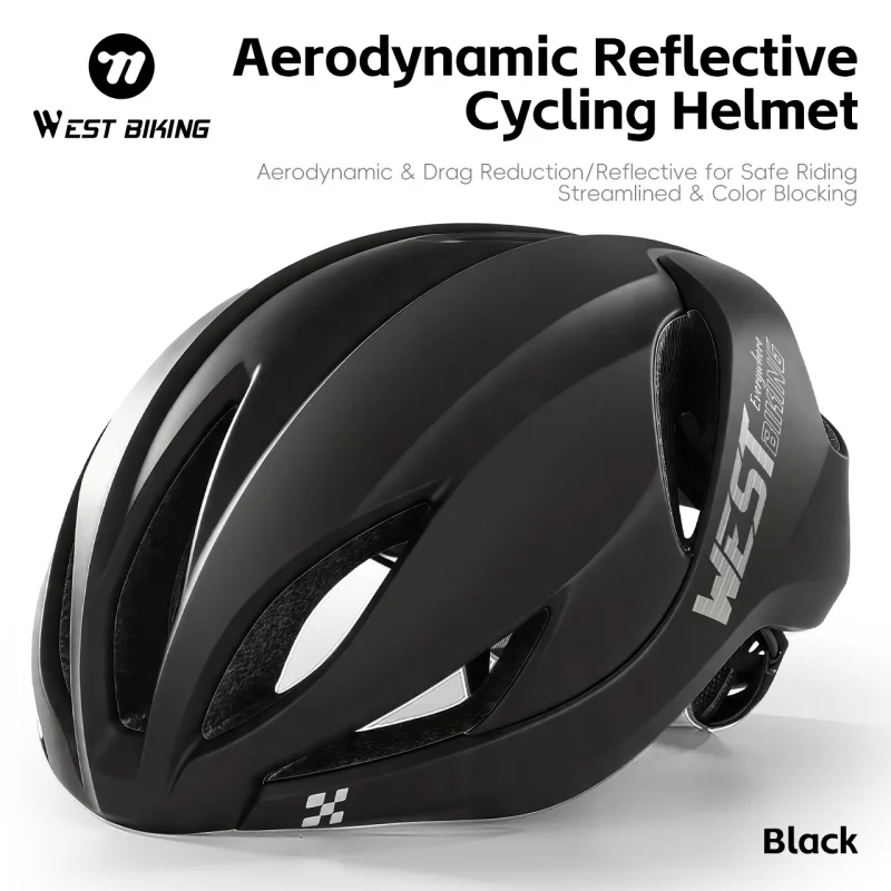 WEST BIKING Cycling Helmet Impact Resistant Aerodynamic Reflective Ventilated Lightweight Bicycle Helmet For Road MTB Cycling