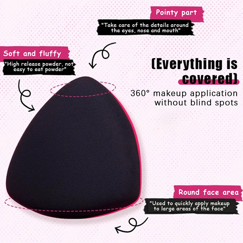 3Pcs/set Makeup Foundation Sponge Triangular Cushion Sponge Wet Dry Dual Use Soft High-quality Puff Cosmetics Applicator Tool