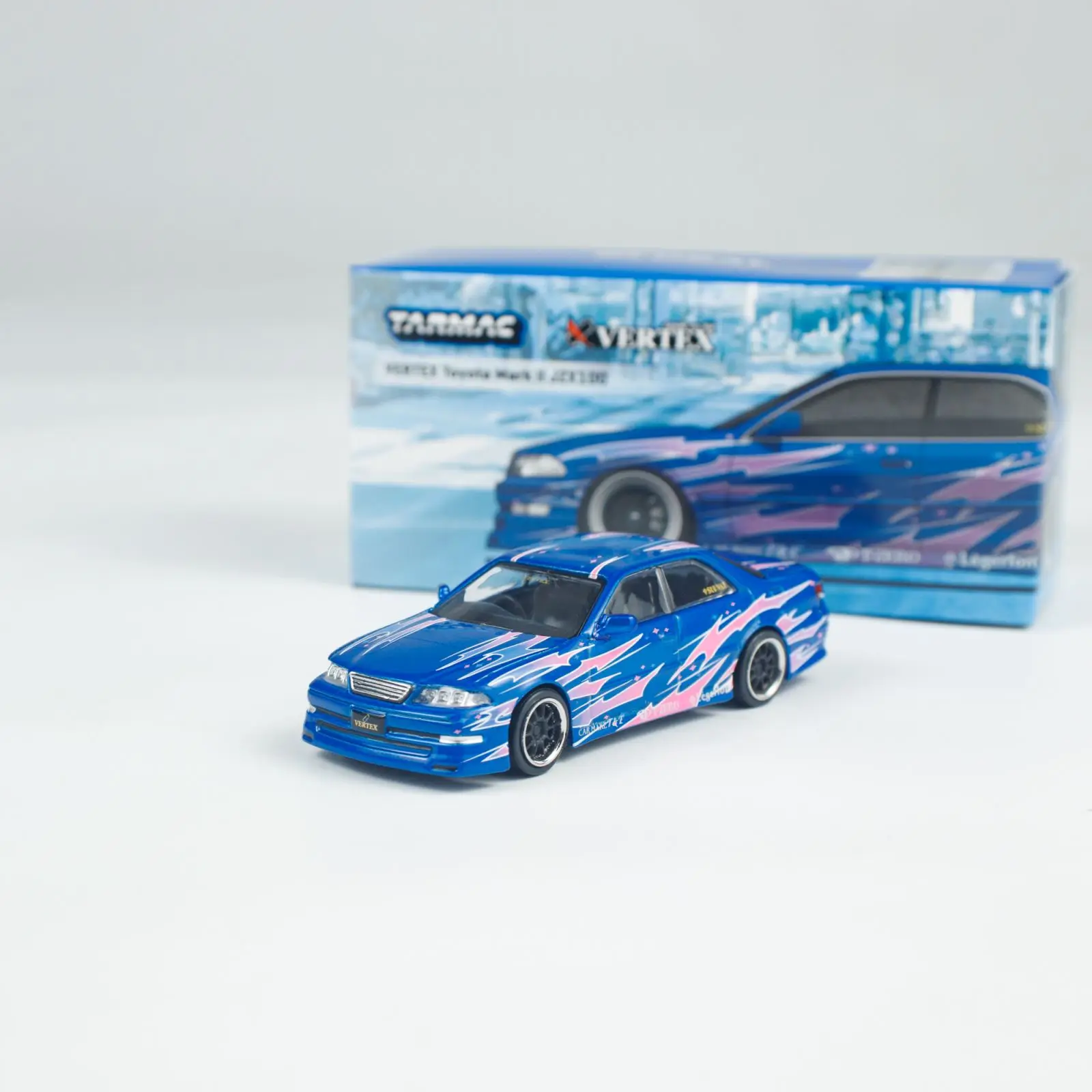 Tarmac Works *CHASE* 1:64 VERTEX Toyota Mark II JZX100 Blue
