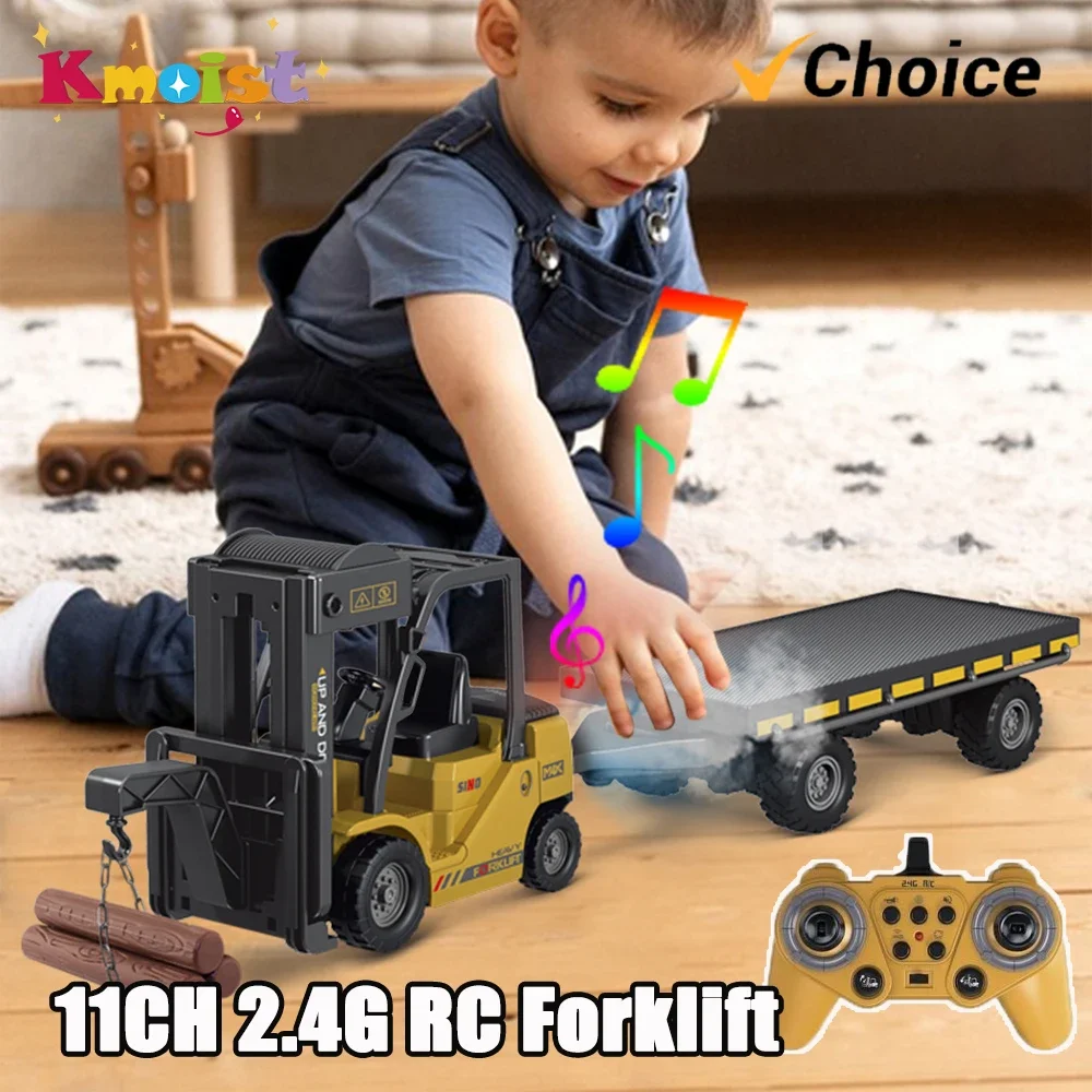 

Радиоуправляемые вилочные погрузчики 1/24 11CH 2,4G с дистанционным управлением, инженерная машина, бортовая тяжелая грузовик с распылителем, строительная машина, игрушки