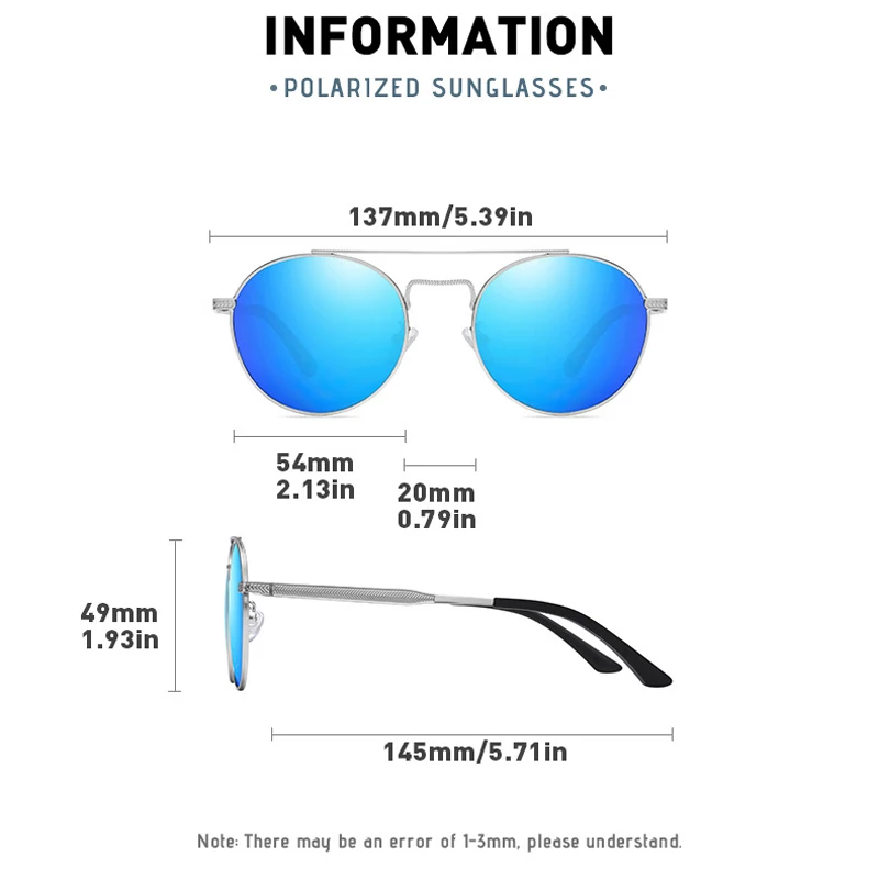 نظارات شمسية رياضية مستديرة لقصر النظر من KIZN للرجال والنساء مستقطبة فوتوكروميك للقيادة نظارات طبية UV400-050 إلى