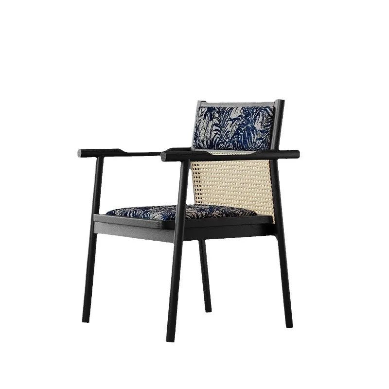 

Medieval Solid Wood Single Sofa Chair Solid Wood Desk Living Room Balcony Leisure Armchair