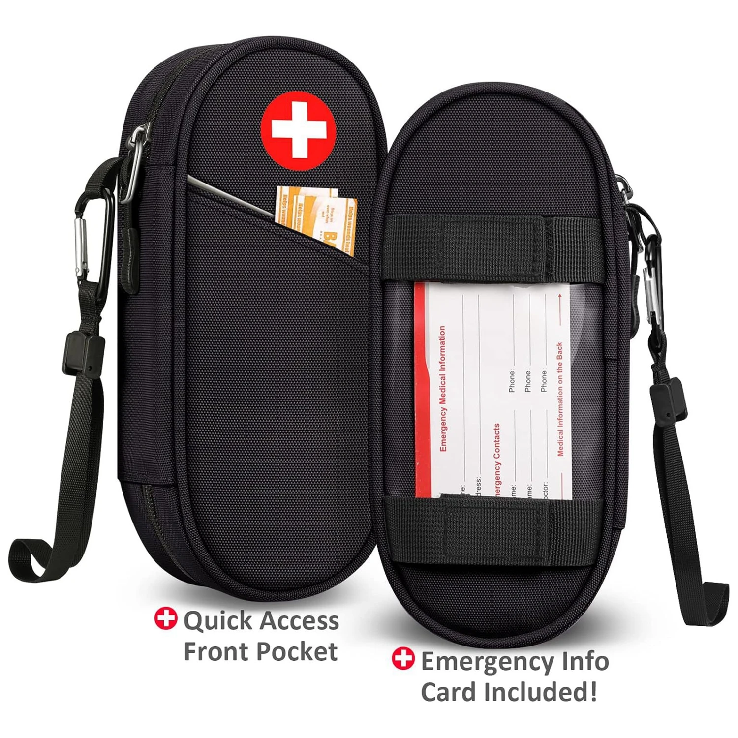 Outdoor EpiPen Medical Bag Travel Medication Organizer Carrying Case Emergency Medical Pouch Hold 2 EpiPens Medical Supply