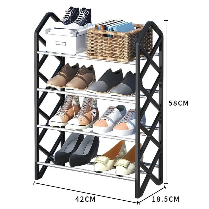 Home simple diamond shoe rack Student dormitory multi-layer simple assembly of X-shaped shoe rack