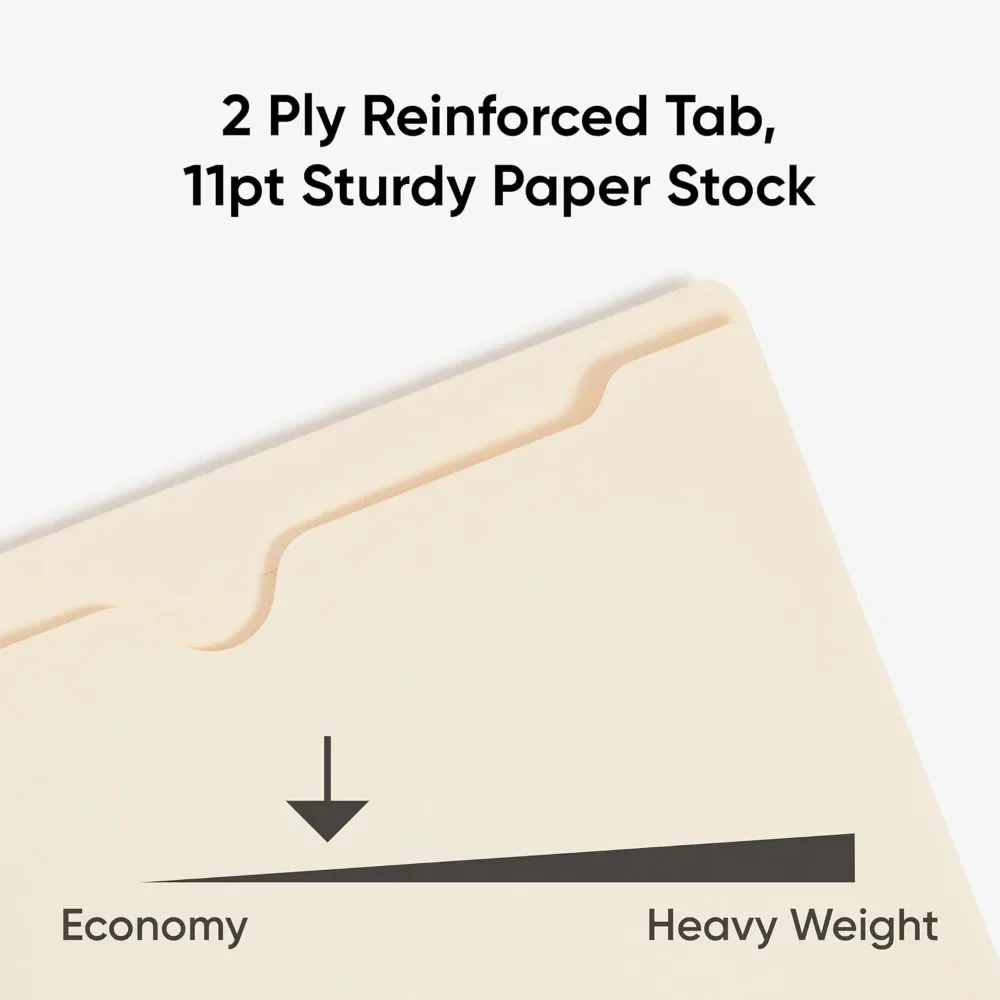 Smead File Jacket, Reinforced Straight-Cut Tab, 2" Expansion, Letter Size, Manila, 50 Per Box (75560)