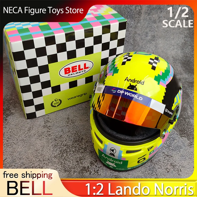 

BELL 1:2 Lando Norris 2024 British GP Silverstone Station Helmet Model McLaren MCL38 F1 car model peripheral
