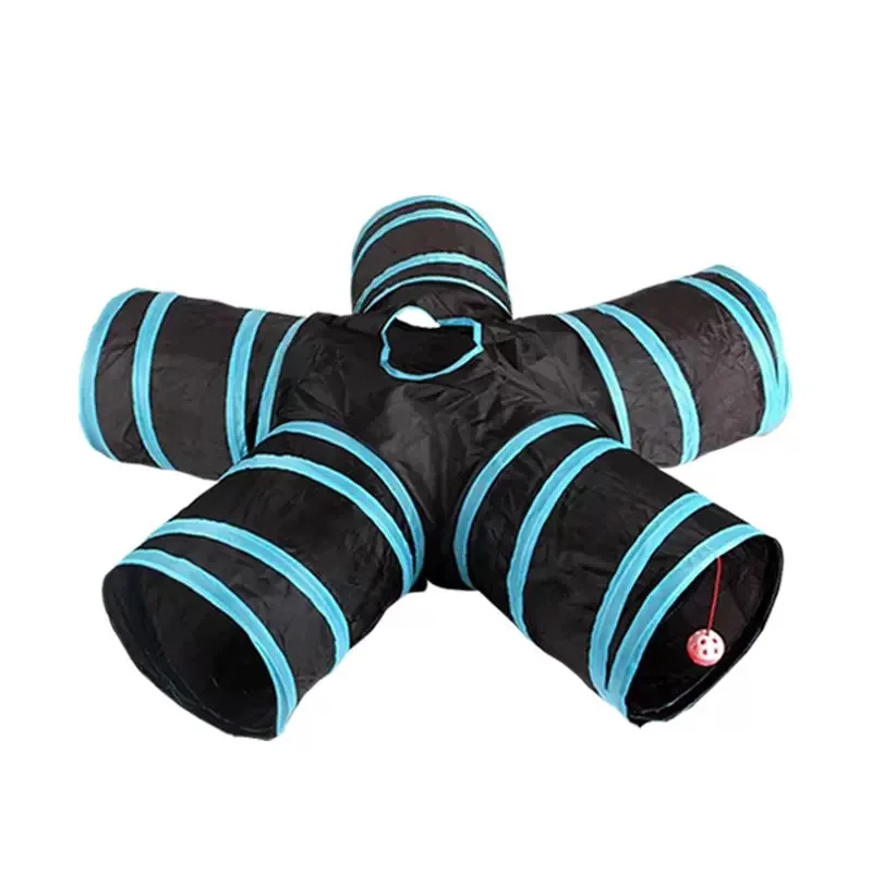 

Interactive and Funny Foldable 5-Hole Cat Tunnel Toys Pet Dog Training Play Tube for Indoor Outdoor Kitten Game Pipe