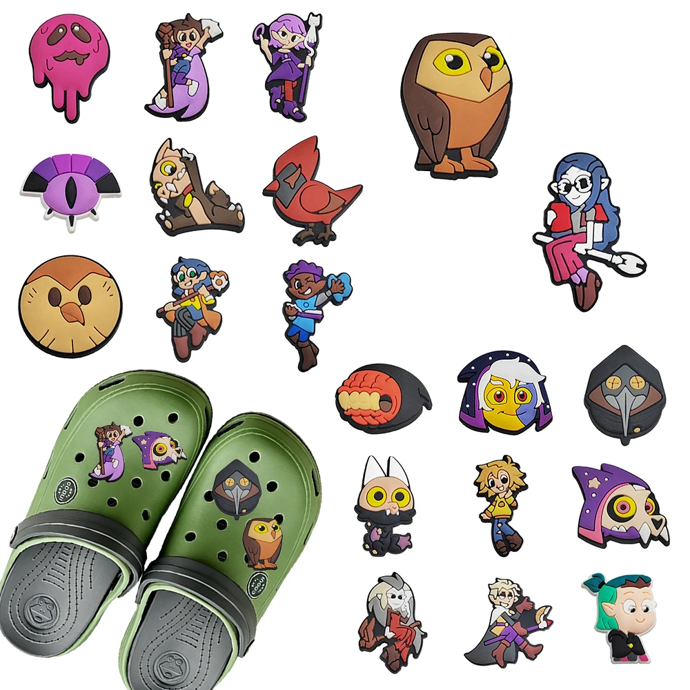 Hot Sales 1-20pcs Cartoon The Owl House for Series PVC Shoe Charms Accessories DIY Sandal Wristbands Decorations Party Gifts