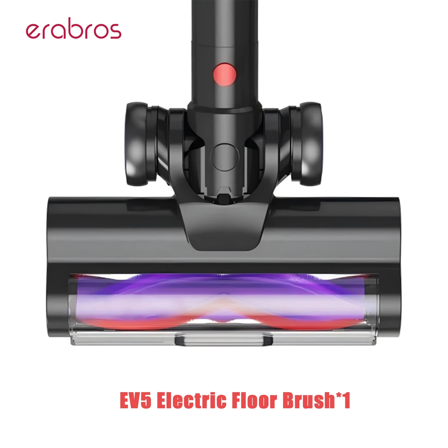 Brosse électrique pour sol (brosse à rouleaux incluse) pour tête d'aspirateur Erabros EV5 avec pièces de rechange pour brosse à rouleaux