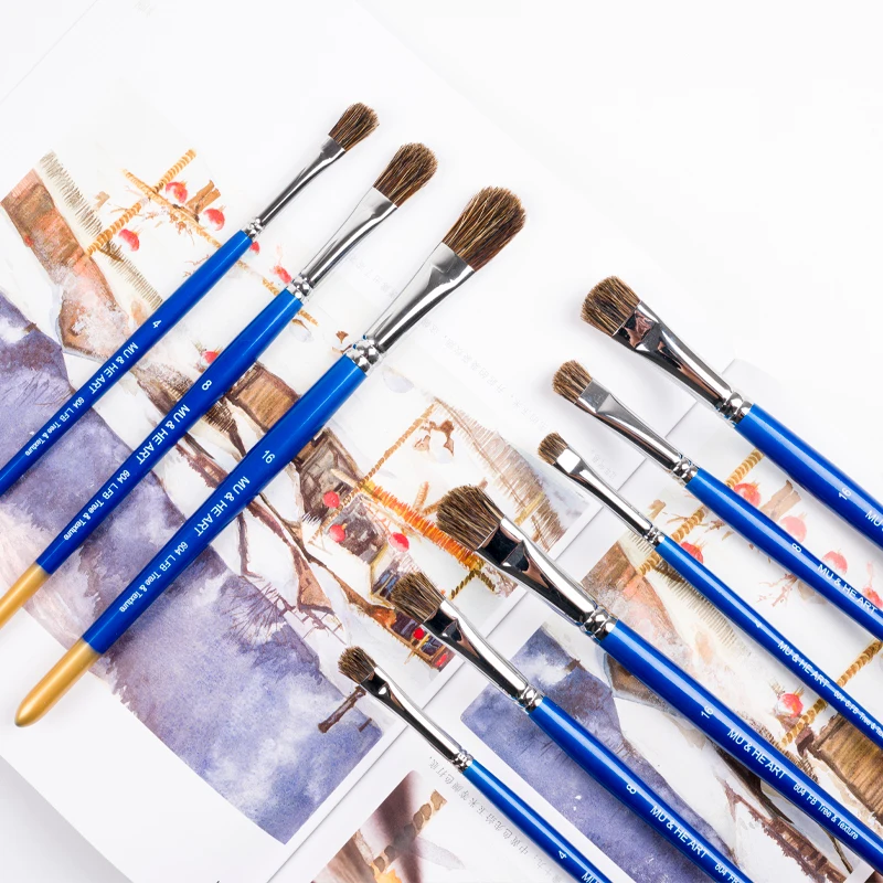 Boar Bristle Hair Tree & Texture Series Grass Brush Treesnipe Watercolor Oil Paining Tools 604FB MU HE ART