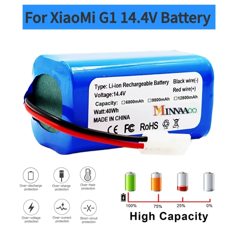 

Replacement Lithium Battery for For XIAOMI MIJIA Mi Robot Vacuum-Mop Essential G1 MJSTG1, SKV4136GL H18650CH R30 R35