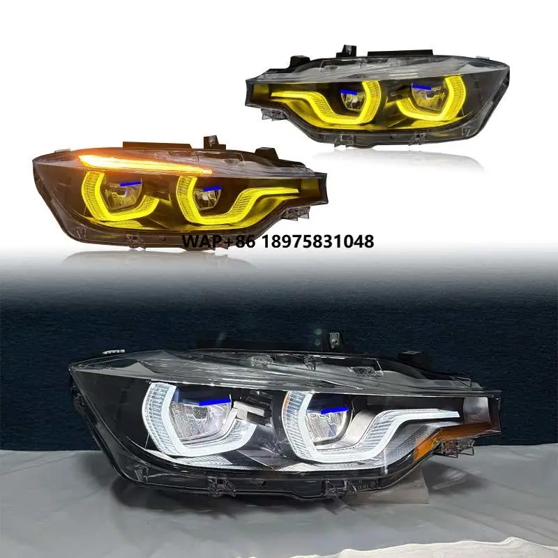 For  3 Series F30 F35 2013-2018 LED Headlights Yellow Daytime Running Lights Switch to Front Headlights