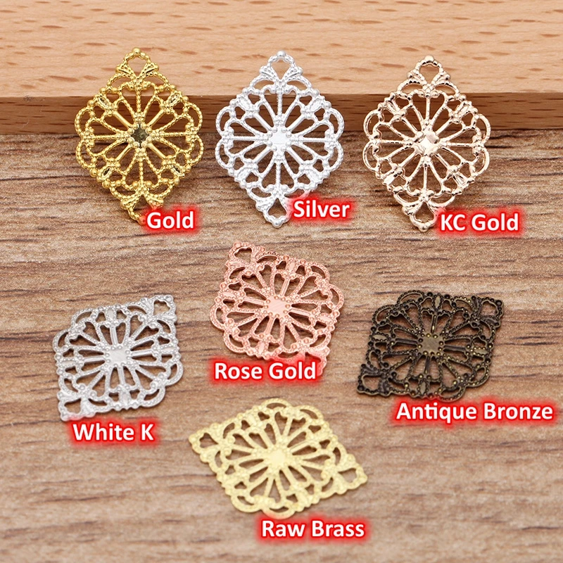 BoYuTe Factory Supply Metal Brass Material Filigree Flower Butterfly Findings DIY Jewelry Making Accessories