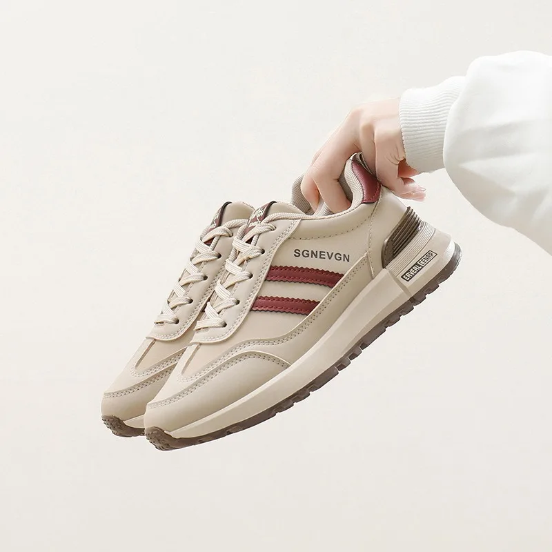 Zapatillas Mujer Women Shoes Autumn New Lace-up Leather Casual Sneakers Outdoor Comfortable Tenis Training Shoes Chaussure Femme