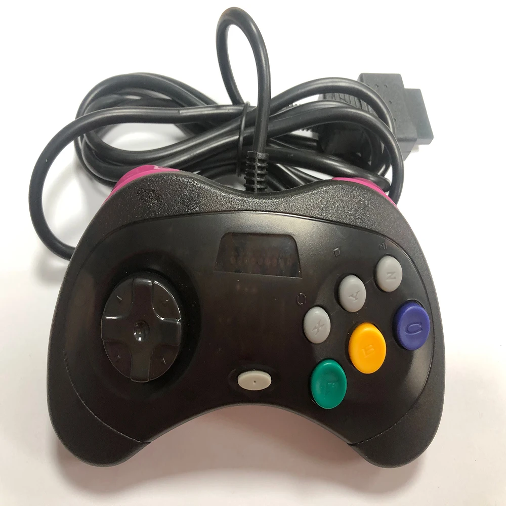 

10PCS High quality Transparent Black Wired Game controller for SEGA Saturn SS console