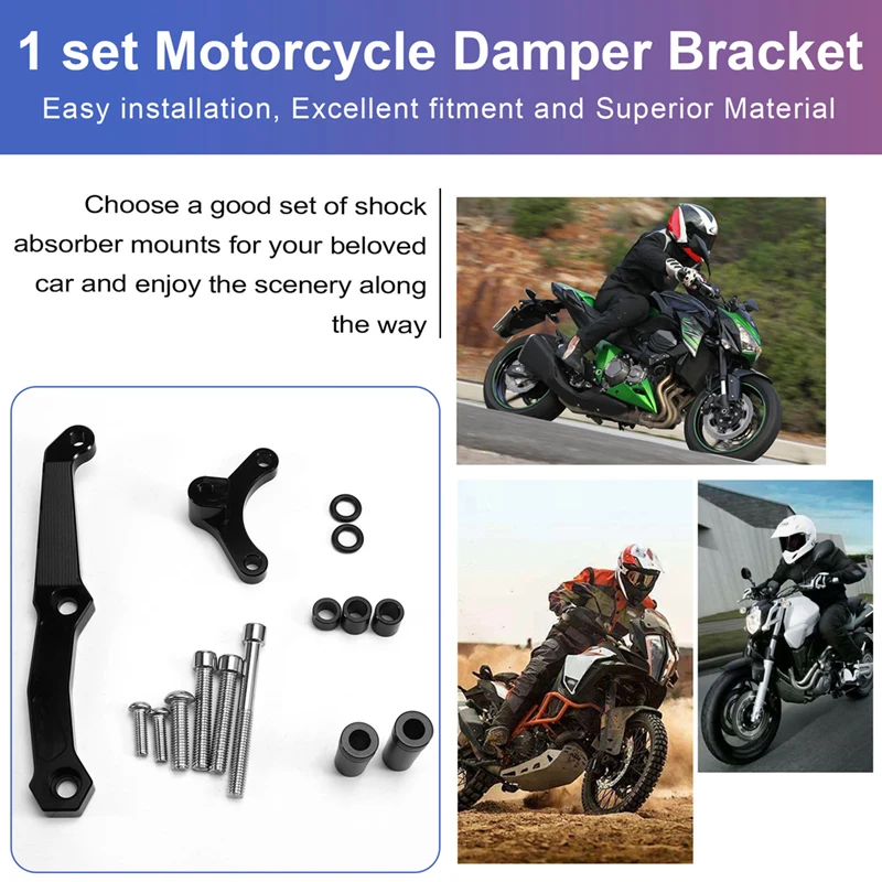 

M0t-rMotorcycle Adjustable Steering Stabilizer Damper Shock Absorber Bracket for Kawasaki Z800