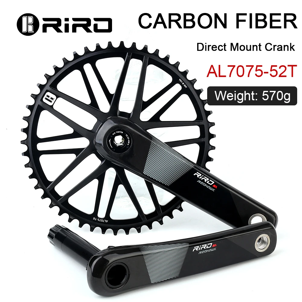 RIROリロカーボン超軽量クランクセット170φ24mmシャフトGXP3穴対応 Riro-カーボンファイバーロードバイククランク,ボトムブラケット