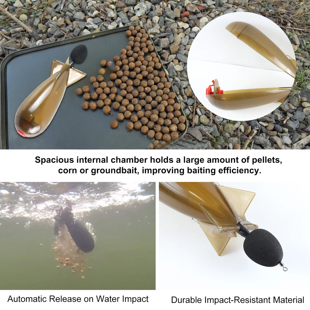Float Tail Carp Fishing Spod Bait Rocket Feeder Pellet Boilie Launcher Long Cast Carp Bait Feeding Tackle - view 2