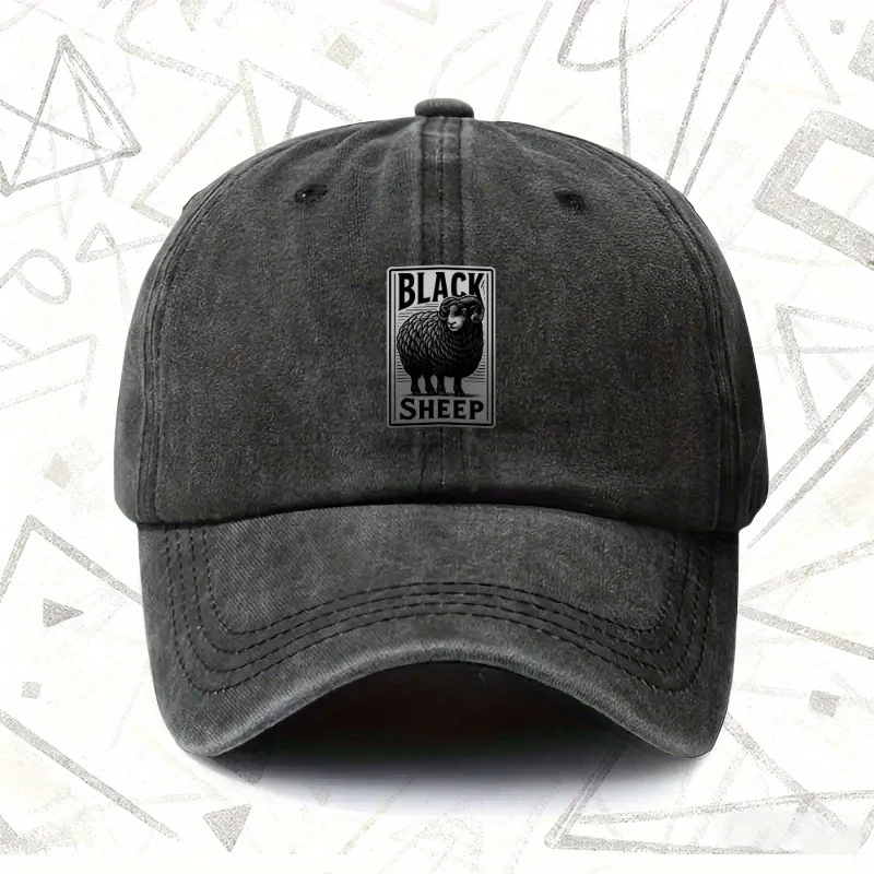 1 unidad, gorra vintage lavada de la marca BLACK SHEEP, gorra de béisbol sólida para hombre y mujer, adecuada para todas las estaciones, regalo ideal para bodas