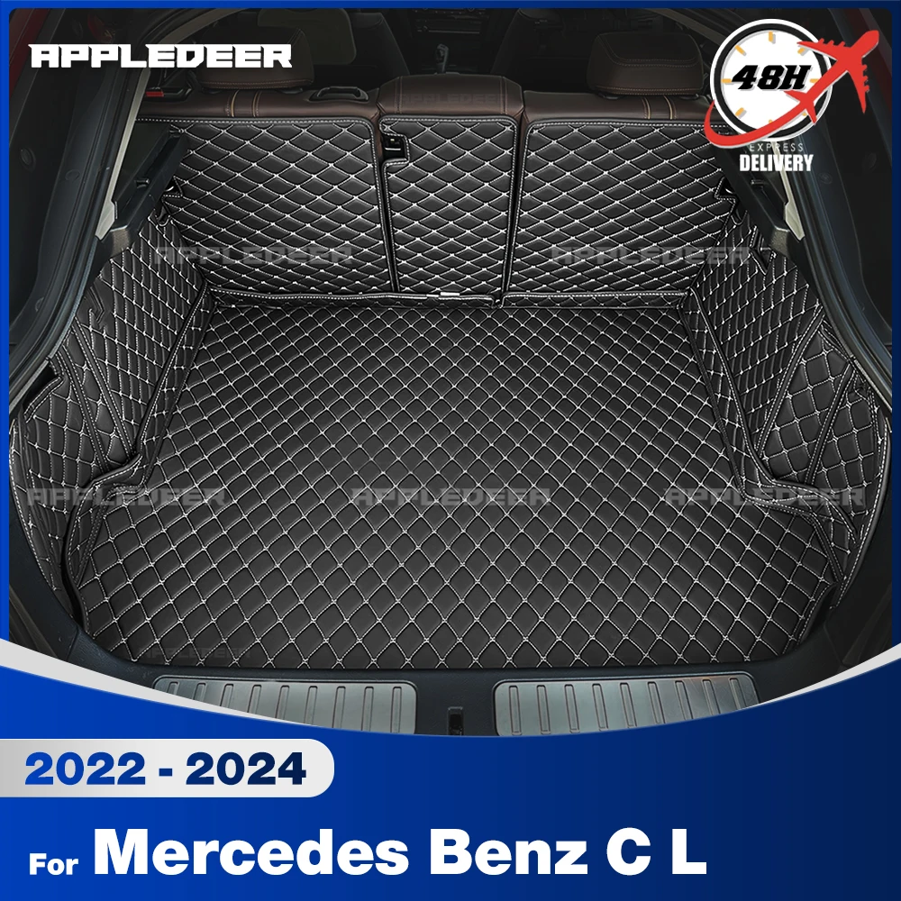 

For Mercedes Benz C-Class L 2022 2023 2024 Auto Full Coverage Trunk Mat Car Protective Pad Cargo Liner Interior Accessories
