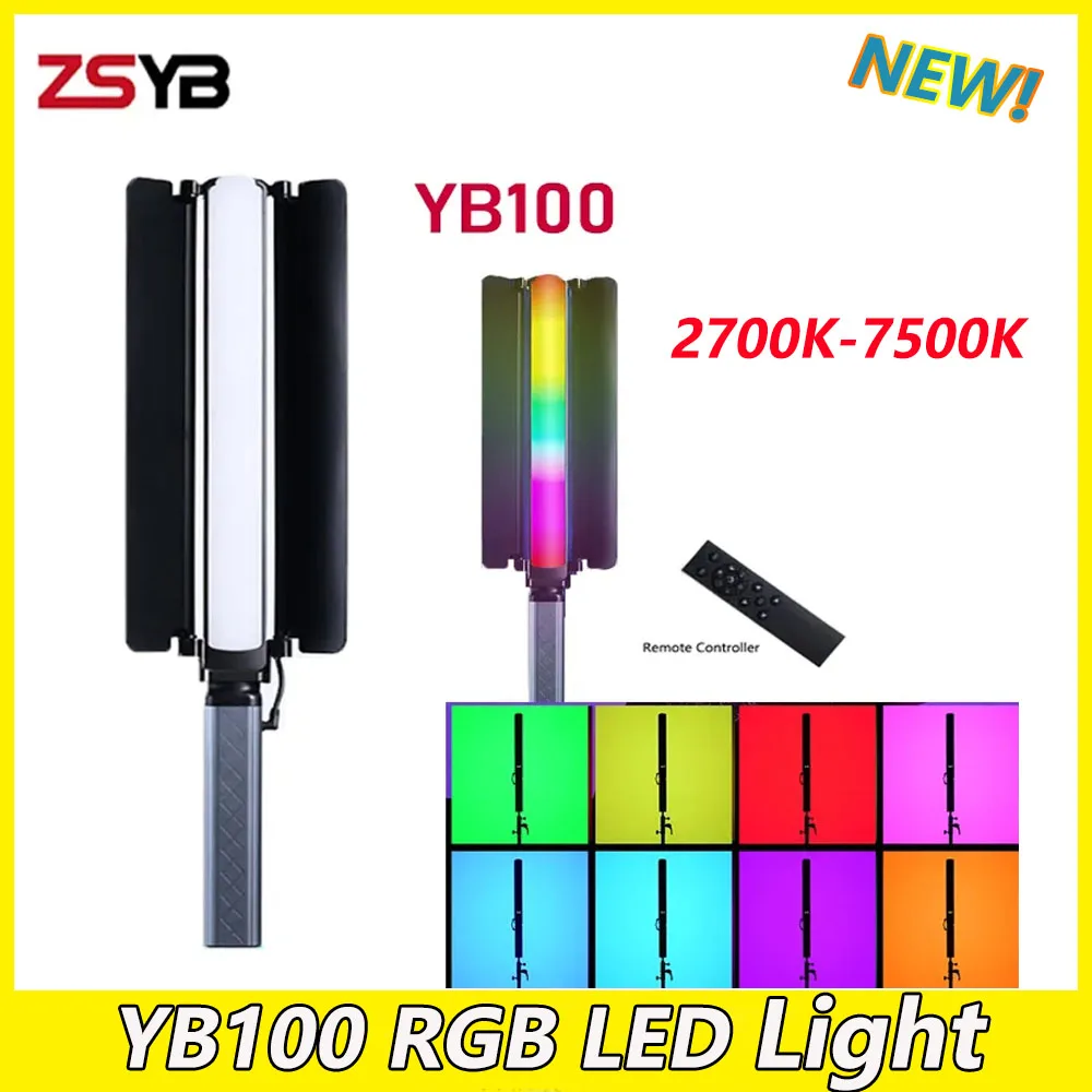 ZSYB-Luz LED YB100 RGB para fotografía profesional, 2700K-7500K, para vídeo y fotografía