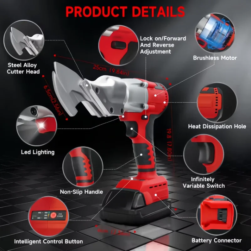 Milwaukee 2 Variable Speed with LED Light Cordless Sheet Metal Cutter Brushless Metal Shears Electric Iron Scissor Power Tools