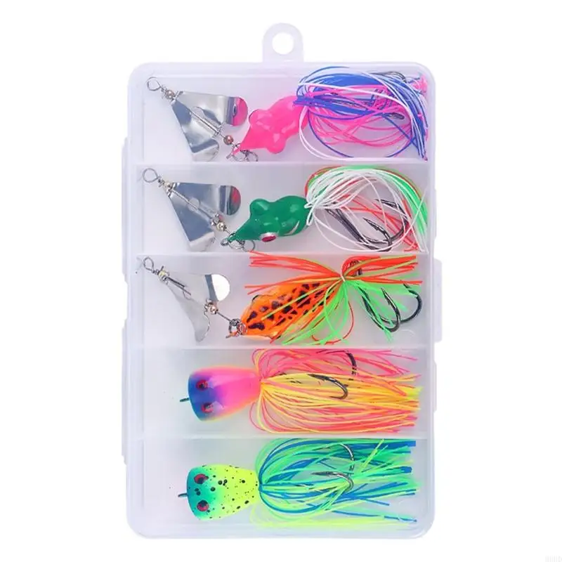5Pcs Rotierenden Angeln Lockt Spinner Köder Harte Metall Haken Spinner Köder Frösche Swimbait Jig Locken Spinnerbait Dauerhafte – Detail 1