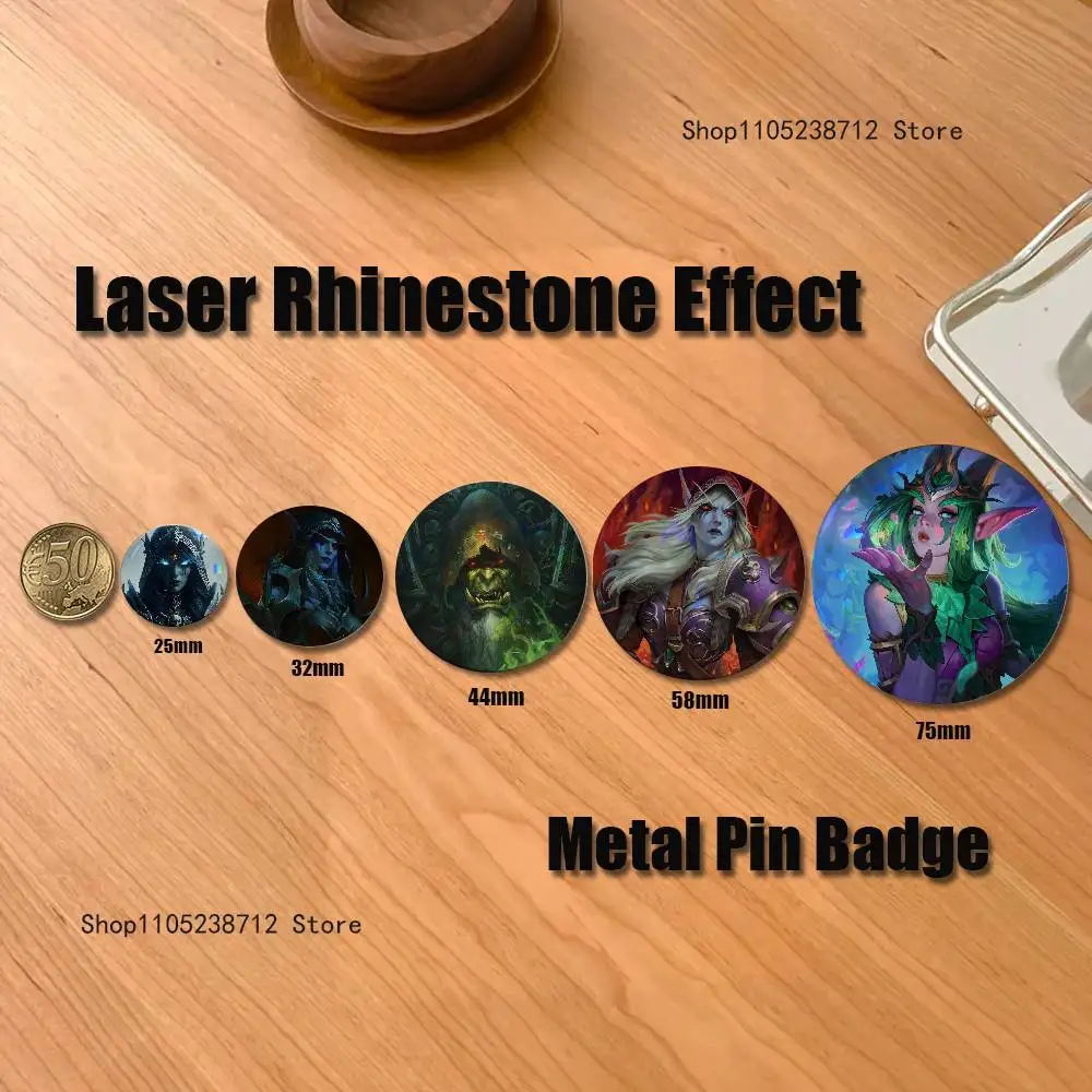 عوالم W-Warcrafts لعبة دبابيس ظهره الملابس والمجوهرات والاكسسوارات الكرتون جولة بروش زر شارة المشجعين جمع الهدايا #2