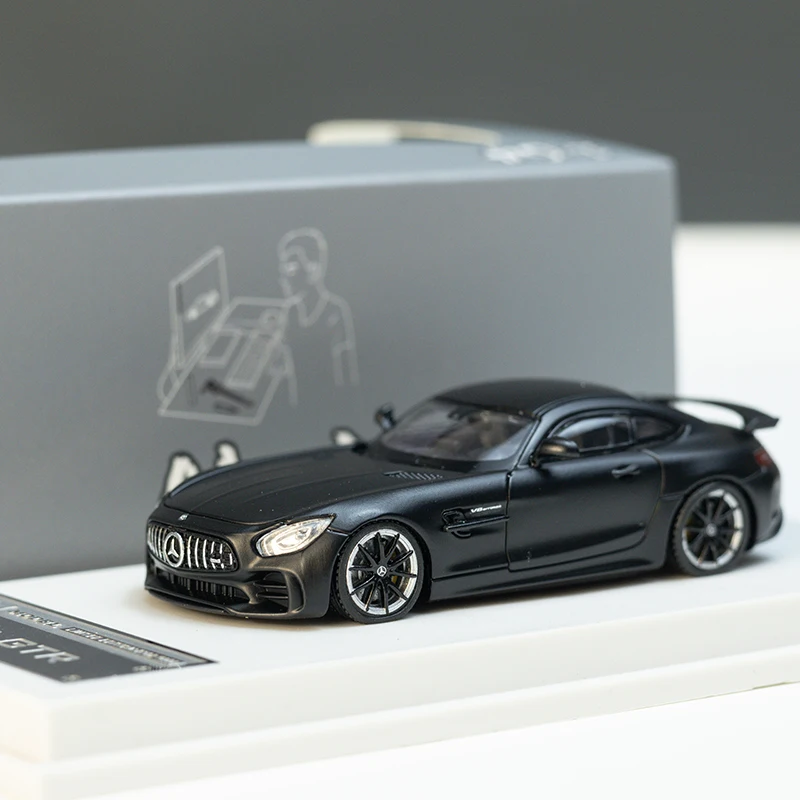 Diecast Car Model 1/64 Scale Mercedes Benz AMG GTR Car Model Simulation Alloy Benz AMG GTR Vehicle Collection Ornament