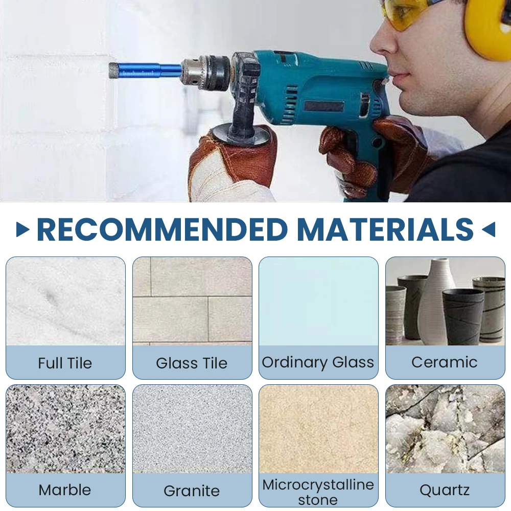 Oauee Tile Hole Opener Diamond Coated Core Drill Bit Dry Drilling Glass Marble Porcelain Ceramics Diamond Drill Bits For Metal
