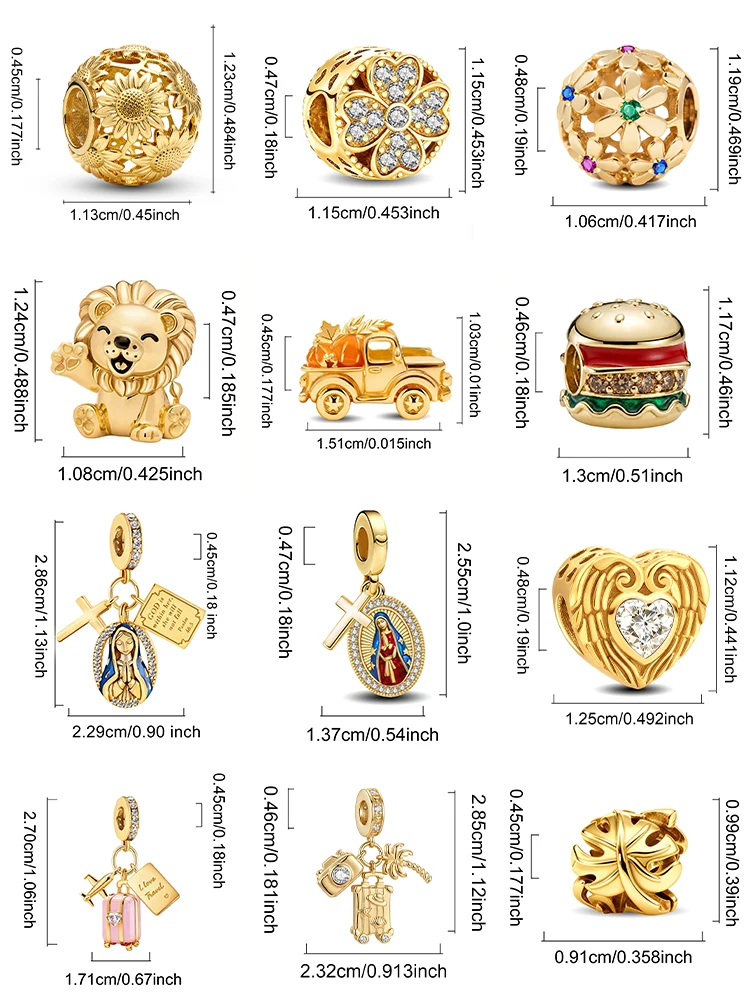 925 Sterling Silber Krone Löwe Goldene Serie Truck Holy Mother Bead Perle für DIY Armbandherstellung – Hochwertiges Schmuckgeschenk – Detail 2