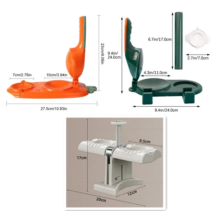 Dumpling Maker Household Double Head Fully Automatic Dumpling Maker Ravioli Press Mold Making Tool Easy to Use for Dumpling FU