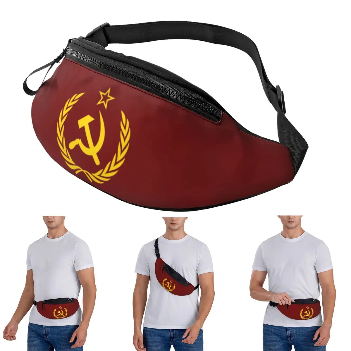 

Crossbody Waist Bag CCCP Star-Soviet-Union USSR (14) Men Women Fanny Pack Traveling Running Money Phone Pouch