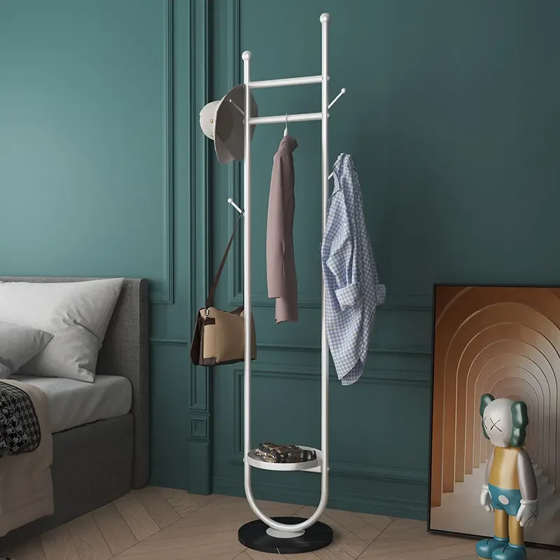 

HangerNordic Wrought Iron Coat Rack Floor-to-ceiling Bedroom Household Rack Simple Hanger Marble Light Luxury Hanger