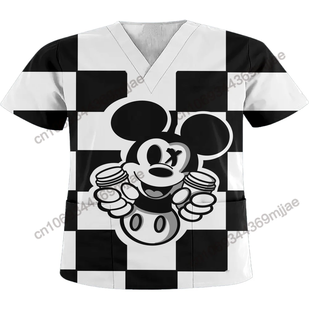 มีกระเป๋าสำหรับผู้หญิงสำหรับผู้หญิง2023 Disney เสื้อคอวี Zน่ะเสื้อยืดผู้หญิงแฟชั่นเสื้อสตรีเสื้อยืด Y2k คอร์เซ็ท