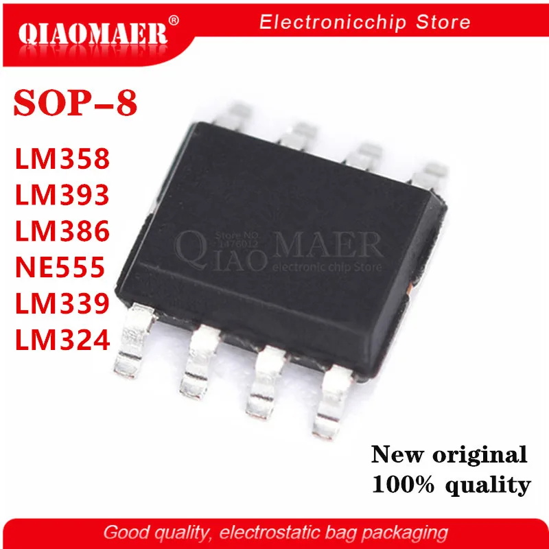 10PCS New Original LM358DR LM393DR LM386 NE555 SOP8 LM339 LM324 SOP-14