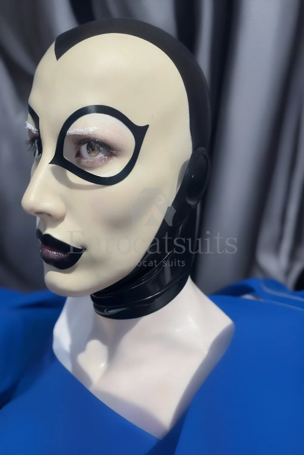 

Latex Hood Mask handmade Open Eyes Open Mouth Head Cover Headgear for Cosplay Party