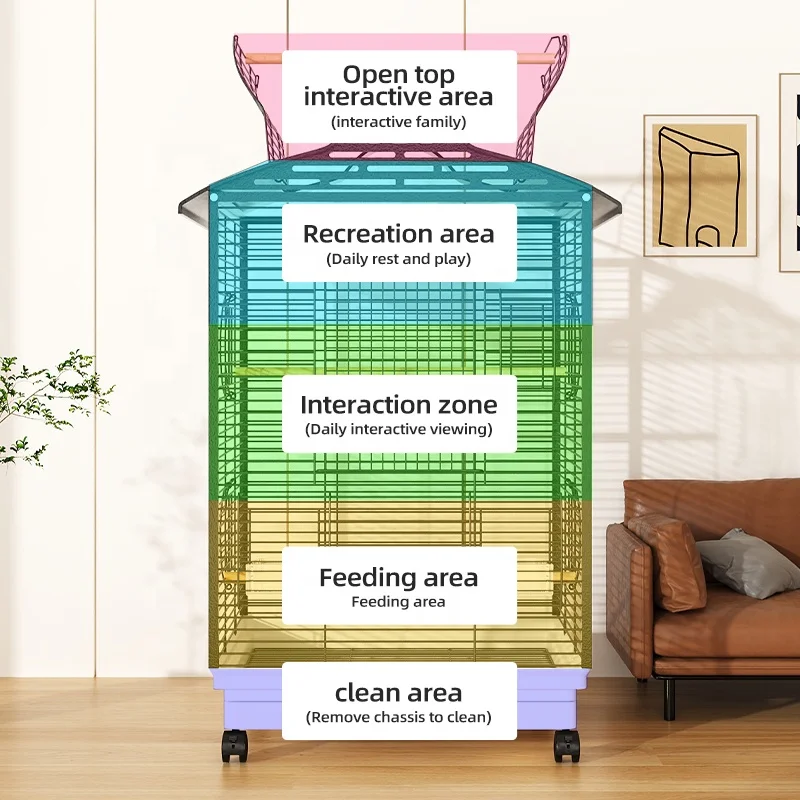 

Metal Birdcage Practical Design Pet Bird Cage for Canary Small