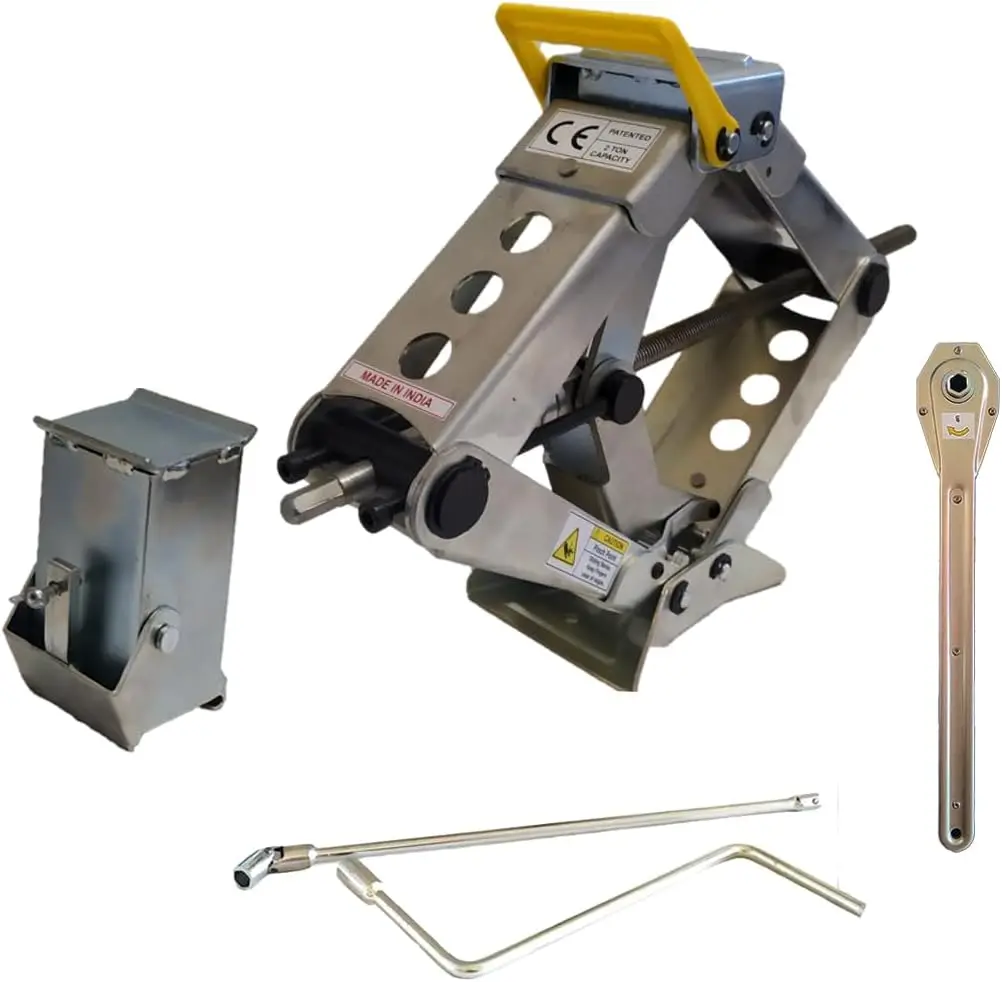 

Heavy Duty Scissor Jack for Car with Height Extension 2 Ton (4400 lbs) (US Patent 11919757) Emergency Kit for Tire Changing and