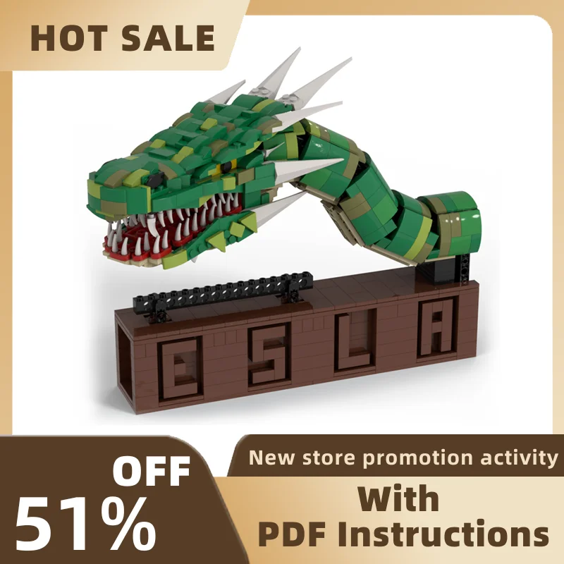 New 1140Pcs Hot Selling Monster Series Moc Dragon Esla Model Building Blocks Diy Creative Ideas Kid Toys Birthday Christmas Gift